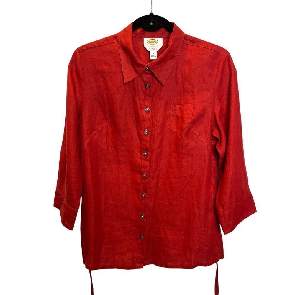 Talbots Petites Women's Irish Linen Skirt Set Size 10 Burnt Orange